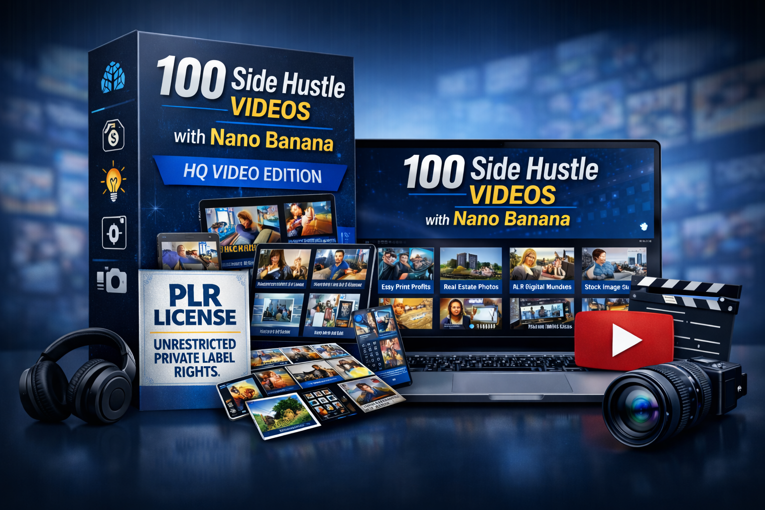 100 AI Side Hustle Videos with Nano Banana w/ Unrestricted PLR