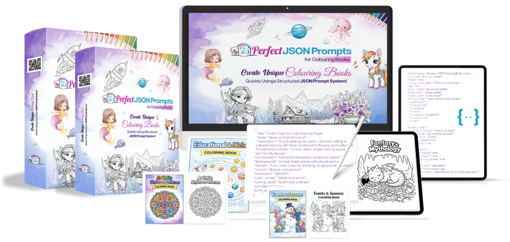 (Unrestricted PLR) Perfect JSON Prompts for Colouring Books