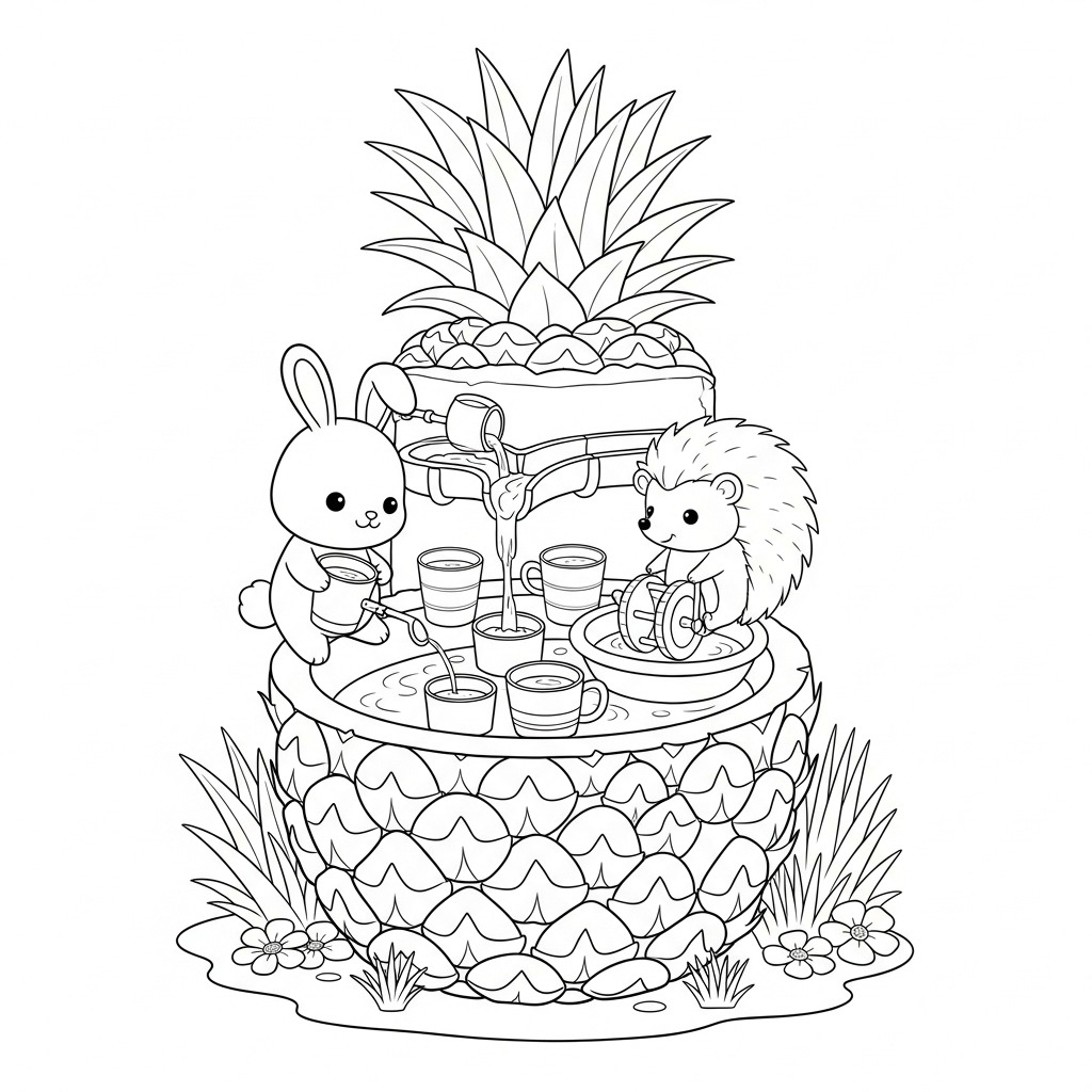 Cozy Fruit Village - Coloring Pages (PLR)