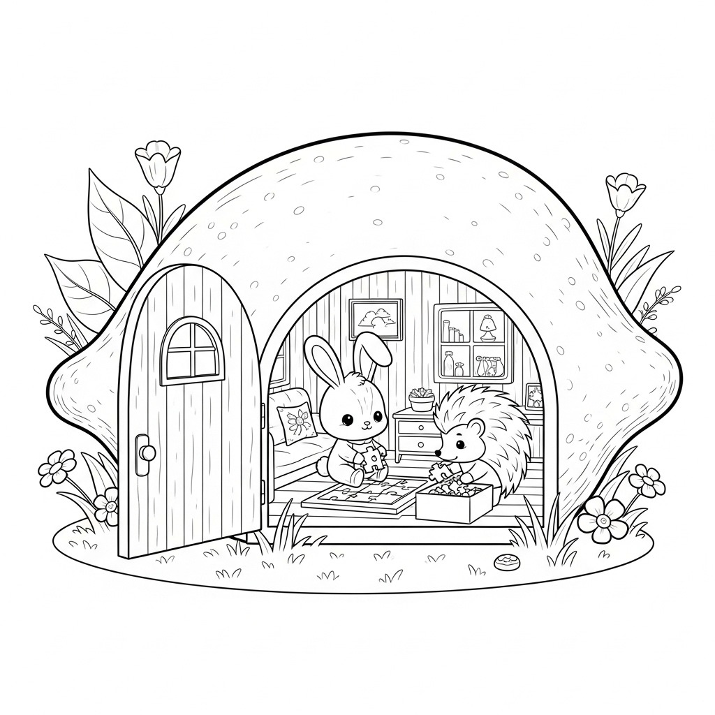 Cozy Fruit Village - Coloring Pages (PLR)